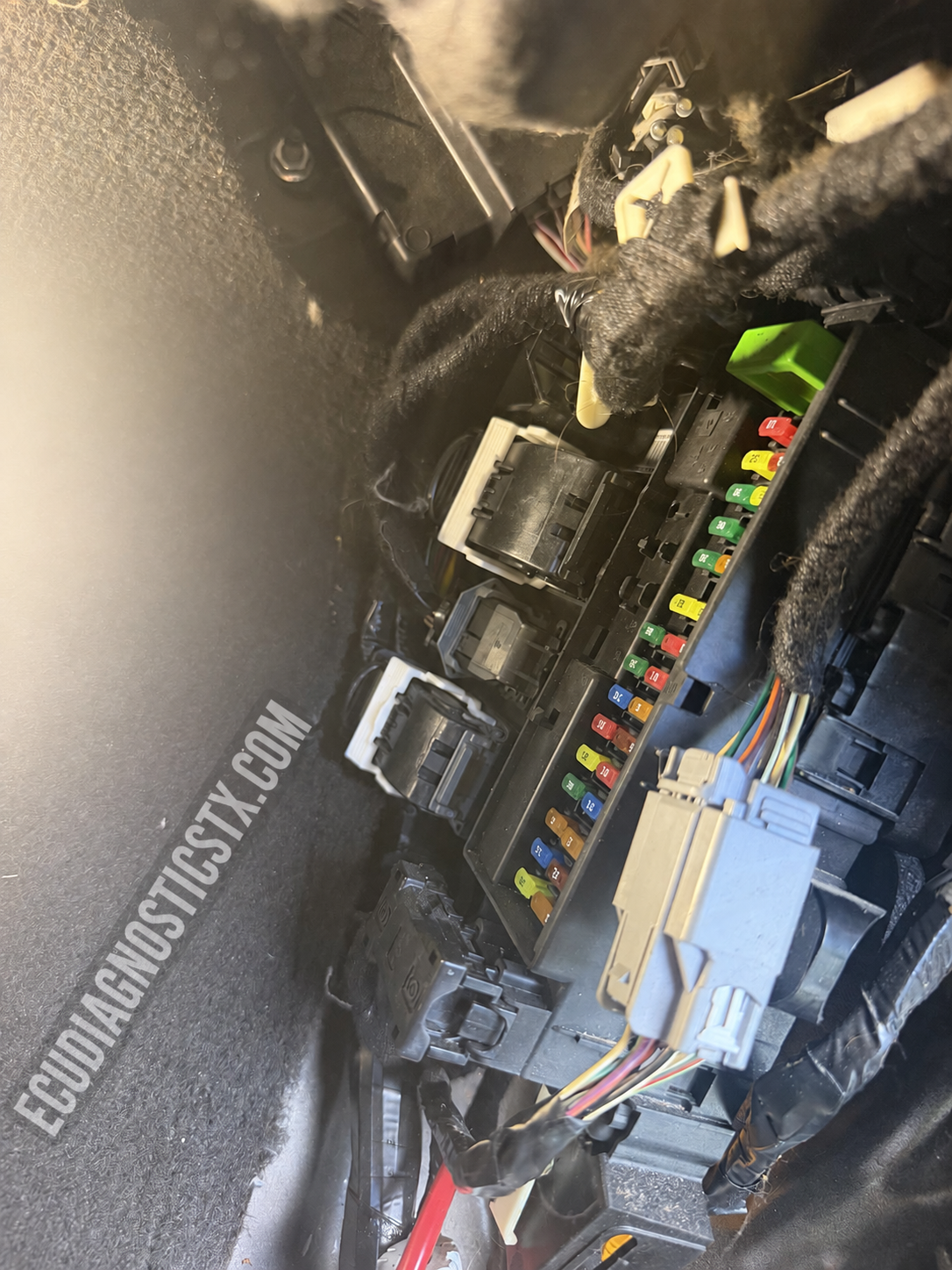 2019 Ford F-150 body control module and fuse panel during mobile no-start diagnostics